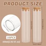 10 Pack 60ml Glass Test Tubes with Corks