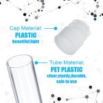200 Clear Plastic Test Tubes with Caps - 10 ml