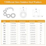 1000-Piece Assorted Stainless Steel Flat Washers