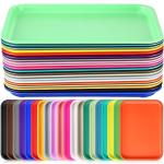 20 Pcs Colorful Plastic Fast Food Serving Trays
