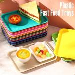 20 Pcs Colorful Plastic Fast Food Serving Trays