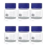 6 Pack Graduated Borosilicate Glass Reagent Bottles