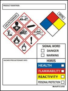 Chemical Safety Data Labels - Roll of 250