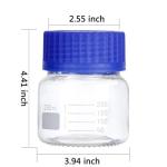6 Pack Graduated Borosilicate Glass Reagent Bottles