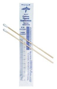 Sterile Cotton-Tipped Wood Applicators, 6", Pack of 10