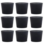 9 Pack Solid Rubber Stoppers - Size #6 Black