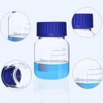 6 Pack Graduated Borosilicate Glass Reagent Bottles