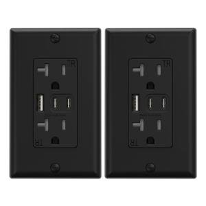 20 Amp USB Wall Outlet with Dual USB-C Ports