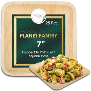 Biodegradable 7" Palm Leaf Square Plates (25 pcs)