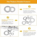 1000-Piece Assorted Stainless Steel Flat Washers
