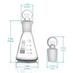50ml Glass Erlenmeyer Flask Set with Stopper