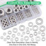Stainless Steel Flat Washers Set - 580 Pieces