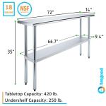 Stainless Steel 14"x72" NSF Work Table