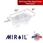 MirOil Fryer Oil Filter Bag & Frame Combo