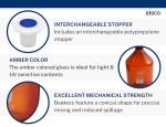 250ml Amber Reagent Bottle with Polypropylene Stopper