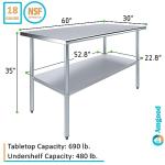 30" x 60" Stainless Steel Prep Work Table