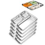 6-Pack Stainless Steel Divided Plates for All Ages