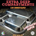 6-Pack Stainless Steel Divided Plates for All Ages