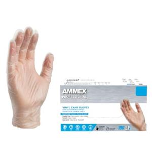Clear Vinyl Disposable Exam Gloves - Large, 100 Count