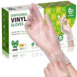 Large Disposable Vinyl Gloves - 200 Pack