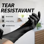 Black Vinyl Exam Gloves - Latex-Free, Box of 100