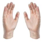 Clear Vinyl Disposable Exam Gloves - Large, 100 Count