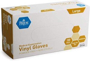 Large Powder-Free Vinyl Exam Gloves - Box of 100