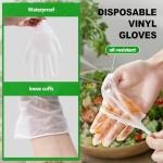 Large Disposable Vinyl Gloves - 200 Pack