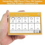 1000-Piece Assorted Stainless Steel Flat Washers