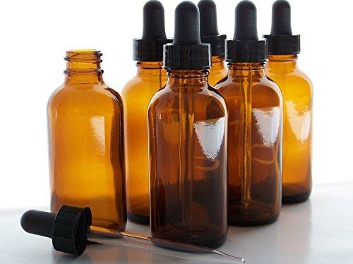 2oz Brown Glass Bottles with Droppers - 6 Pack