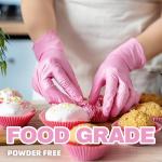 Beastek 4 Mil Pink Nitrile Disposable Gloves, 100 Pcs