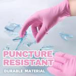 Beastek 4 Mil Pink Nitrile Disposable Gloves, 100 Pcs