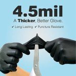 Large Latex-Free Black Nitrile Gloves - 100 Count