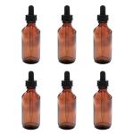 2oz Brown Glass Bottles with Droppers - 6 Pack