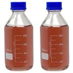 1000ml Borosilicate Glass Round Storage Bottles (2-Pack)