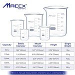 Maccx Durable Borosilicate Glass Beakers - 5 Sizes