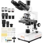 VEVOR Trinocular Microscope with LED, 40X-5000X Magnification