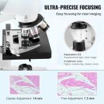 VEVOR Trinocular Microscope with LED, 40X-5000X Magnification
