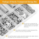 1000-Piece Assorted Stainless Steel Flat Washers
