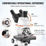 VEVOR Trinocular Microscope with LED, 40X-5000X Magnification