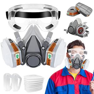 Reusable Half Face Mask Set with Safety Goggles