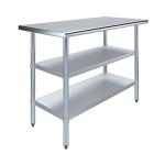 48" Stainless Steel Work Table with 2 Shelves