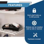 Heavy Duty Steel Wall Mounted Garage Shelves 2-Pack