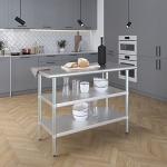 48" Stainless Steel Work Table with 2 Shelves