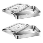Stainless Steel Surgical Trays with Lid and Handle