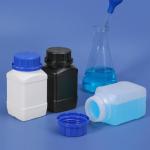 Square Plastic Lab Reagent Bottles with Caps (5 Pcs)