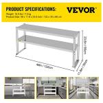 VEVOR Double Tier Stainless Steel Overshelf 48"x12"x24