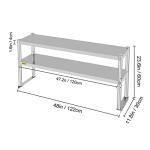 VEVOR Double Tier Stainless Steel Overshelf 48"x12"x24