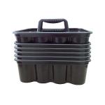 Rubbermaid Deluxe Cleaning Caddy, Black, Pack of 6