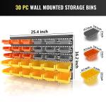 30PC Wall Mount Storage Bins for Small Parts